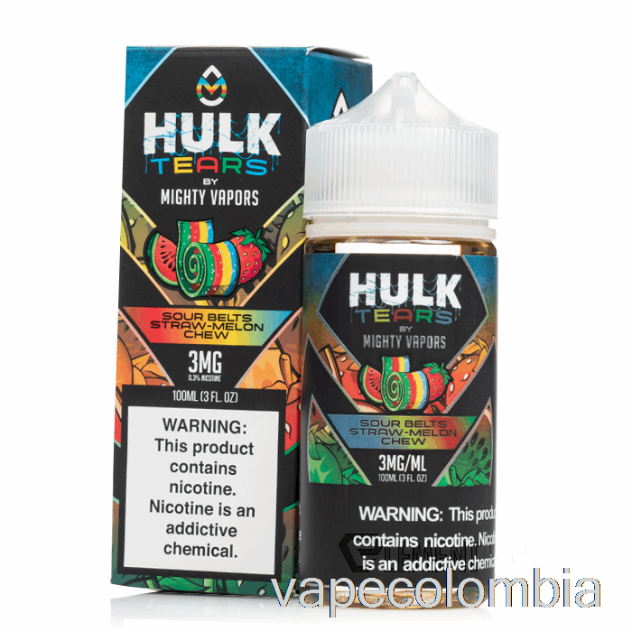 Vape Recargable Sour Cinturones Masticable Melón Paja - Lágrimas De Hulk - 100ml 3mg